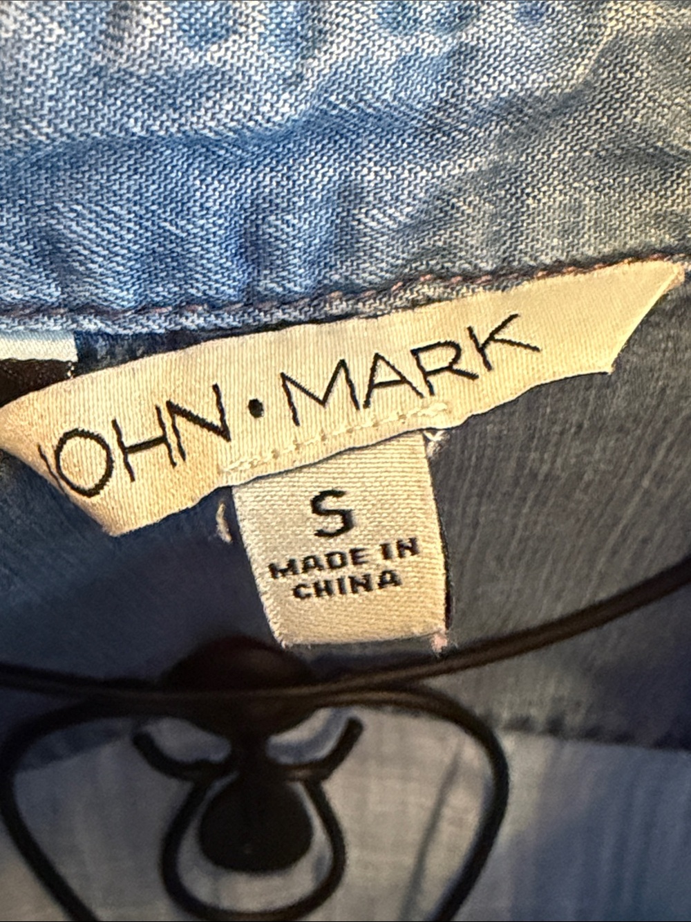 ๐๐๐BOGOHO๐๐๐John Mark Blue Denim Patchwork Button-Down Top-S - Picture 5 of 16